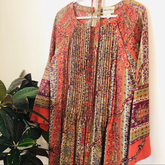 Vintage boho 70s Albert Nipon dress S/M - Picture 11 of 12